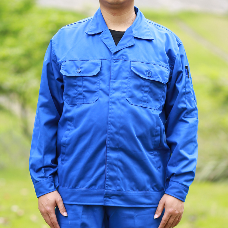 Xây dựng trang web công nhân dịch vụ bảo hiểm lao động dài tay trang trí kỹ thuật quần áo nút nhà máy quần áo áo liền quần mùa xuân và mùa thu áo nam đẹp