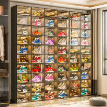 AJ shoe box shoe storage box transparent imitation acrylic folding plastic storage artifact space-saving shoe box shoe cabinet