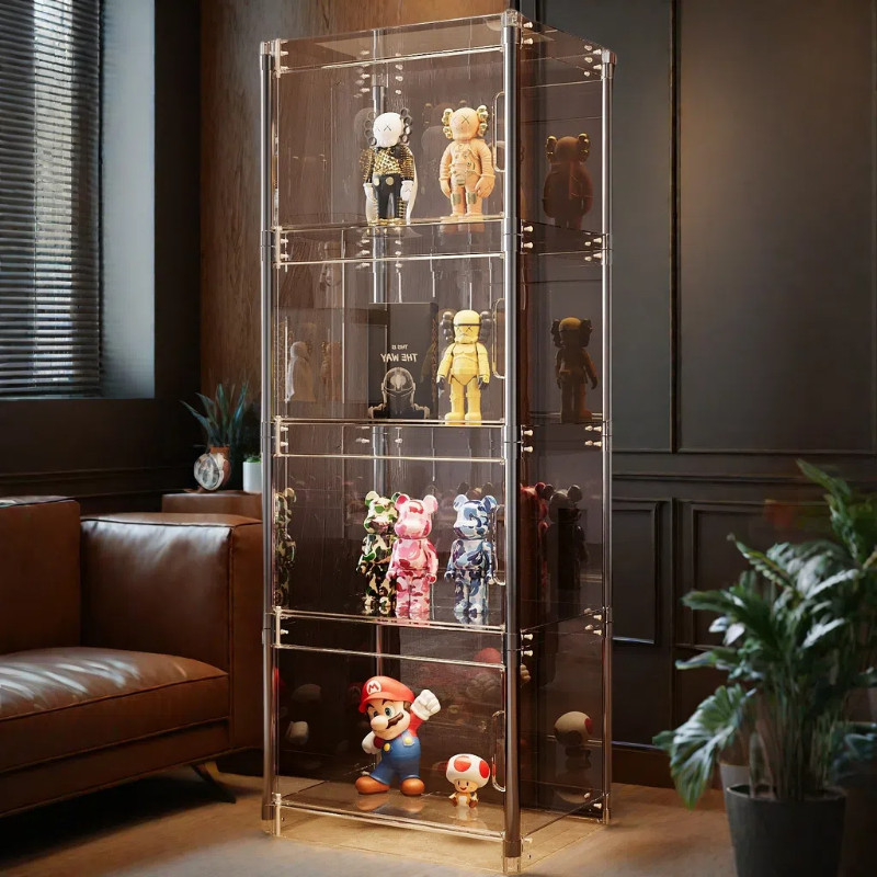 6-sided high transparency! Figure display cabinet with lights