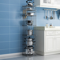 Wrought iron shelf Pot rack Kitchen shelf Utensils corner storage Multi-layer multi-function household drop storage shelf