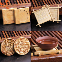 Yunfeng manufacturers Bamboo tea set heat insulation mat Tea ceremony accessories hollow heat insulation coaster Nanzhu cup pad anti-hot