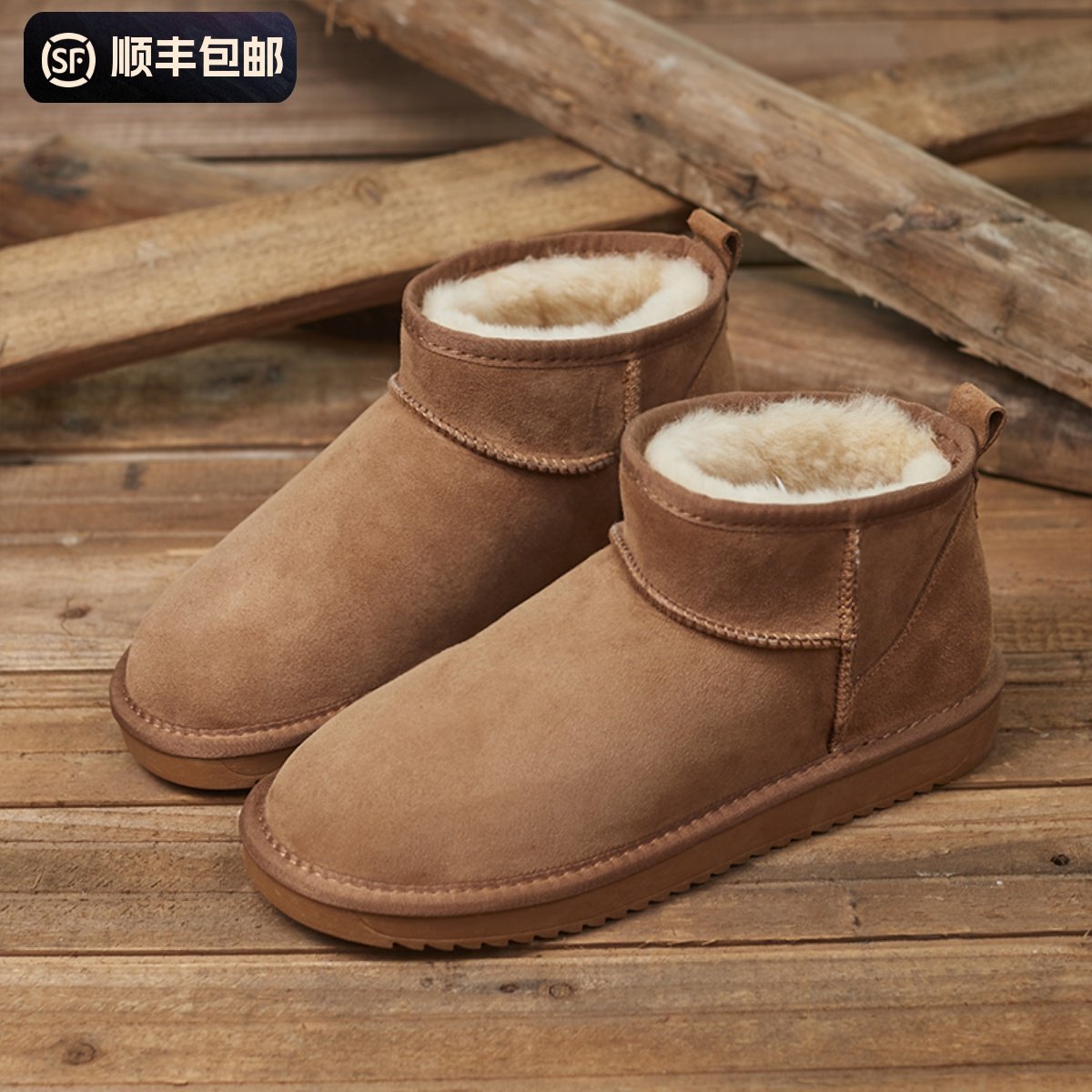 зимние ботинки из 100% толстой шерсти