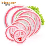 hộp cơm giữ nhiệt cắm điện Niêm phong nắp nhựa tươi bát mì bao gồm lò vi sóng phổ quát sưởi ấm tròn hộp ăn trưa silicone nắp hộ gia đình chống rò rỉ - Hộp cơm điện sưởi ấm hộp cơm cắm điện inox