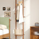 Solid wood coat rack floor-standing bedroom clothes rack medieval style