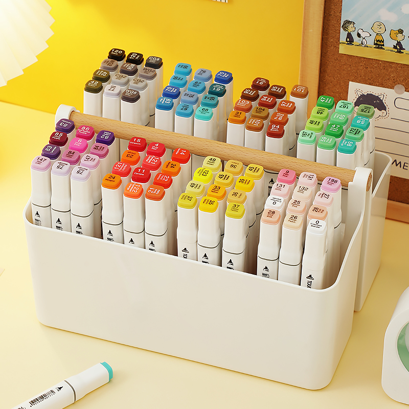 Mark pen containing box pen holder paintbrush watercolor pen desktop large capacity pen holder children stationery boy girl pen barrel-Taobao