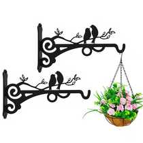 Laser metal bird hook European style garden balcony flower pot hanging blue hook wrought iron wall flower pot bracket
