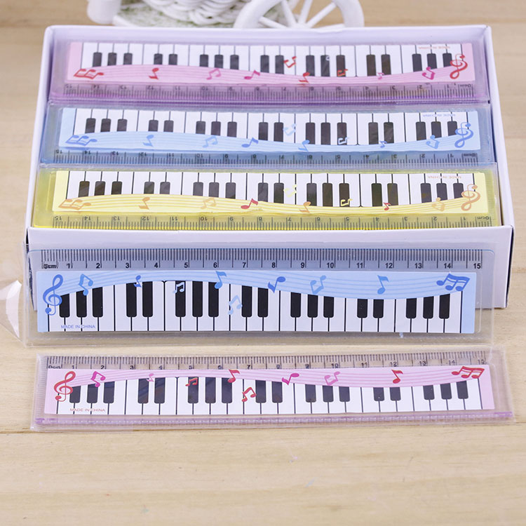 Primary school student ruler ruler 15cm ruler piano ruler note ruler music stationery gift final exam prize