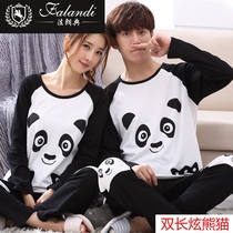 FALANDI super large size autumn long sleeve couple pajamas men and women loose fat fat MM plus fat increase 200kg