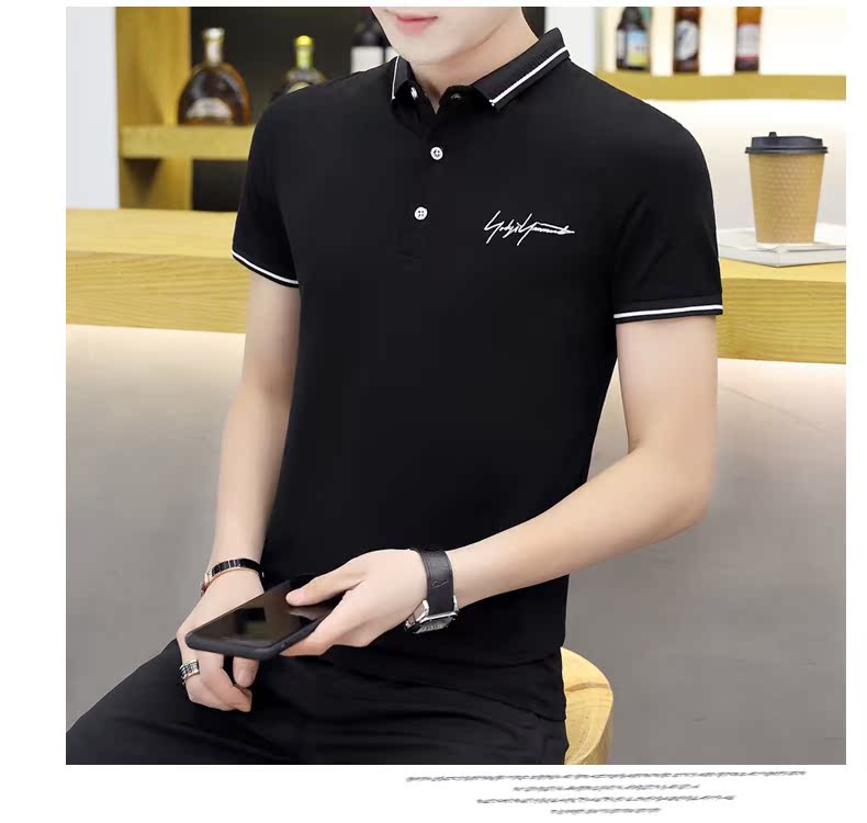 FLANDI2019 mùa hè mới cho nam áo polo ngắn tay nam cotton mỏng ve áo nửa cổ áo - Polo áo thun polo