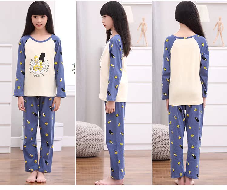 FALANDI mùa xuân và mùa thu cha mẹ trẻ nhỏ đồ ngủ nhỏ dài tay cotton gia đình ba dịch vụ nhà trẻ nhỏ đồ ngủ trẻ em
