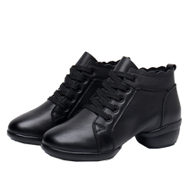 Jin type 2024 new summer white dance shoes for women soft-soled square dancer shoes genuine leather sailor mother dance shoes