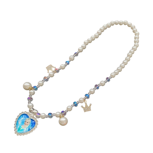 Детское ожерелье, бусины из жемчуга, аксессуар, серьги для принцессы, кольцо, браслет, клипсы, милый комплект