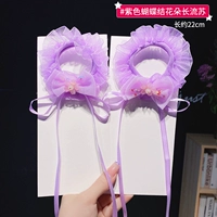 С бантиком, сиреневый, в цветочек