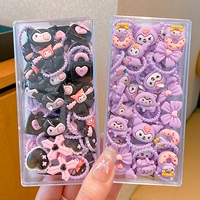 15#Cool Black+Happy Kuromi Hair Circle 40 Sets