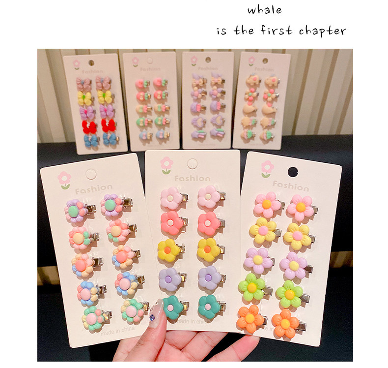 Cartoon Pattern Cute Cartoon Resin Hair Clip 10 Pieces