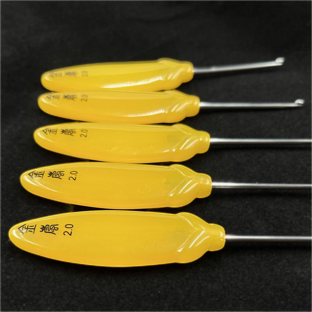 Shanghai Card Gold Lan Hook Needle Resin Short Handle Jade Orchid Standard Needle Weaving Tool Long Handle-Taobao