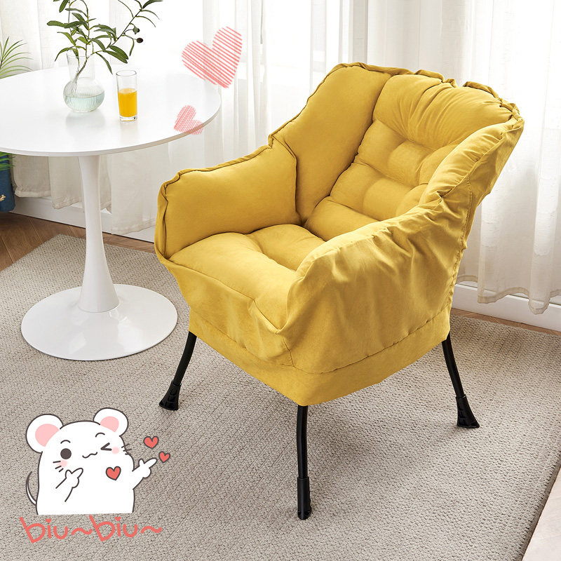 Slowly Sofa Single Chair Student Dormitory Cell Chair Comfortable Sitting Backchair Bedroom Leisure Small Sofa