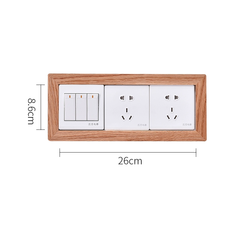 Gỗ nguyên khối bo tròn góc công tắc trang trí dán tường hộ gia đình ổ cắm bảng chặn tự dính bảo vệ đơn giản khung trang trí sáng tạo công tắc máy sấy tóc công tắc đảo chiều panasonic Công tắc, ổ cắm dân dụng