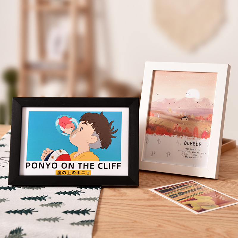 10X10Cm A5A4 Paper Oil Pastel Painting Artwork Framing Display Frame Small Photo Frame Can Be Hung or Placed on a Table