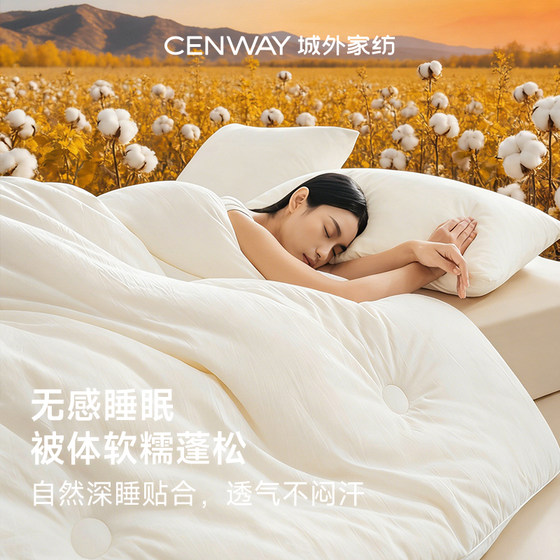 Cotton Quilt with Winter Quilt Core, Thickened and Warm, Suitable for All Seasons, Made with Premium Xinjiang Cotton Fibers