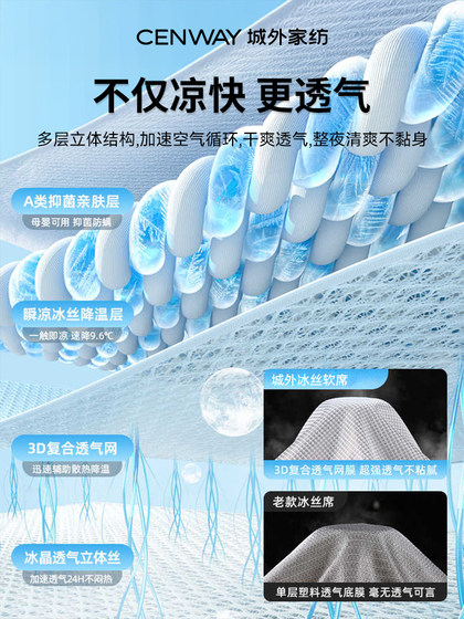 Summer Ice Silk Cooling Mat 2026 New Model A-Grade Maternal and Infant Grade Soft Mat for Home Use in Summer, Air-Conditioned Mat, Machine Washable a