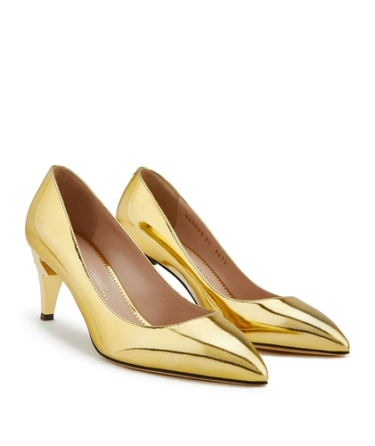 Giuseppe Zanotti Женские туфли из лакированной кожи GZ на скульптурном каблуке с зеркальной отделкой