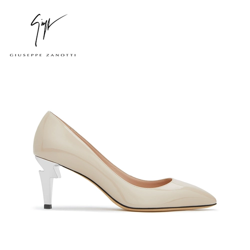 Giuseppe Zanotti Женские туфли из лакированной кожи GZ на скульптурном каблуке с зеркальной отделкой