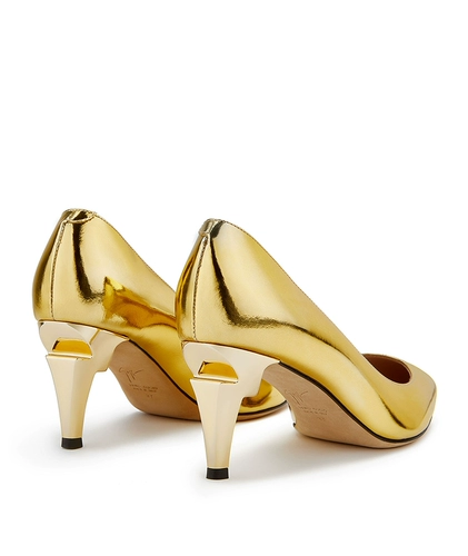 Giuseppe Zanotti Женские туфли из лакированной кожи GZ на скульптурном каблуке с зеркальной отделкой