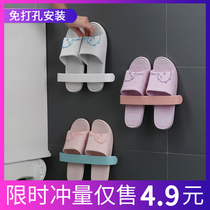 Bathroom trailer rack wall hanging non-perforated toilet rack toilet shoes storage artifact drain rack room hanging
