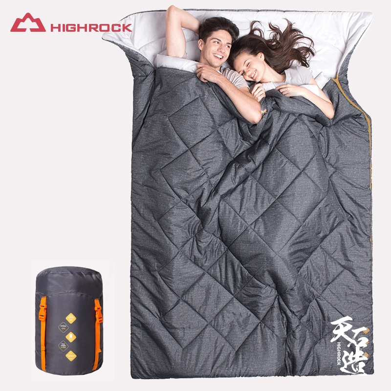 highrock Tianshi thiết bị ngoài trời mới phong bì đôi dành cho người lớn cắm trại ngoài trời bông ngủ 0 ~ 10 độ vận chuyển - Túi ngủ