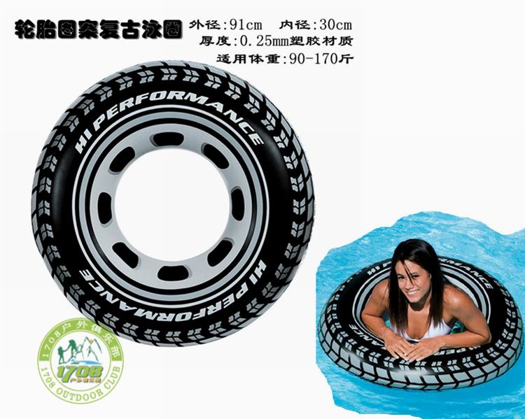 INTEX người lớn chính hãng bơi vòng người lớn tăng dày inflatable phao cứu sinh tay cầm lớn float phao bơi đeo bụng