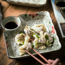 Japanese onion dumplings plate with vinegar plate Creative restaurant sushi flat plate Japanese cuisine Ceramic plate tableware porcelain plate