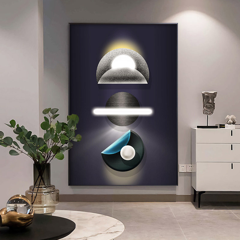 Light luxury living room decoration painting sofa background wall floor painting modern minimalist corridor aisle vertical version hanging painting mural