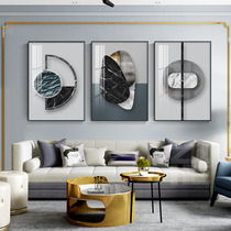 Modern minimalist living room sofa background wall decorative painting creative restaurant triple wall painting mural hanging painting Atmospheric Crystal porcelain painting