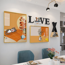 Restaurant decoration painting modern simple sofa background wall hanging painting atmospheric light luxury wall painting Nordic creative combination mural