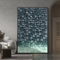 Nordic Xuanguan Decorative Painting Living Room Veranda Vertical Version of Abstract Solid Gradient Color Plaid Sofa Floor Hanging Painting