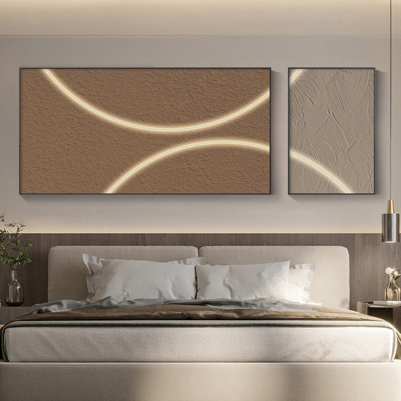 Modern minimalist living room sofa background wall decorative painting art abstract combination painting bedroom bedside painting mural