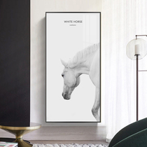 Home entrance decorative painting modern simple corridor aisle end light luxury hanging painting vertical sofa background wall mural