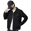 Black handsome denim jacket men's slim trendy jacket