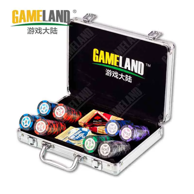 Poker token phòng cờ bán chạy Texas chip set hộp nhôm lúa mì tai mạt chược mảnh đất sét tích hợp - Các lớp học Mạt chược / Cờ vua / giáo dục