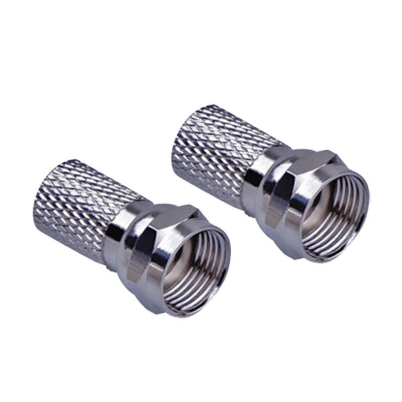 All-copper spiral self-tightening cable TV F head gong head 75-5 wire F head set-top box connector Metric system Imperial system