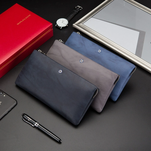 Маленькая сумка клатч, длинный бумажник, цепочка с молнией, кожаная сумка с петлей на руку, из натуральной кожи, длина макси, воловья кожа