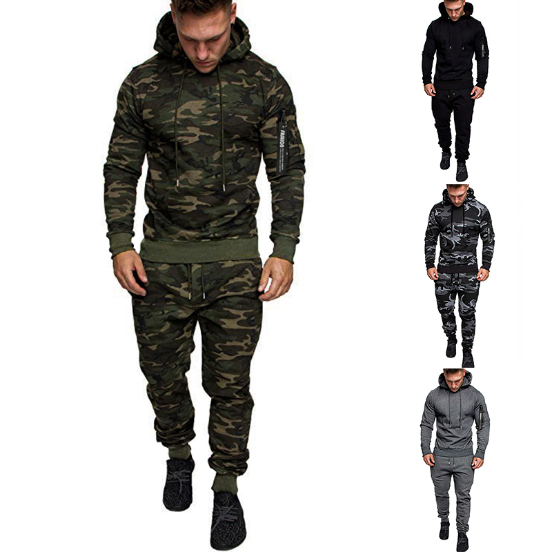 2024 New Fashion Zipper Splicing Men's Hoodie Solid Color Sports Pants Set A24_voghion.com