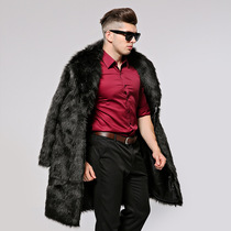 Mens fur fake fur artificial coat Fur clothing winter