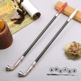 汉匠 Медная длинная курительная трубка ручной работы из нефрита, мужской агатовый мундштук