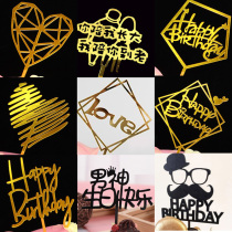 New Pint Cake Decoration Plugin Romantic meritocracy Happy Birthday Inserts Flag Card Baking Acrylic Inserts 20 Loaded Cards