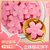 Pink Cherry Blossom Cake Decoration Cookies Dessert Baking Cake Styling Cookies Peach Blossom Refreshments Snack for a Pink Cherry