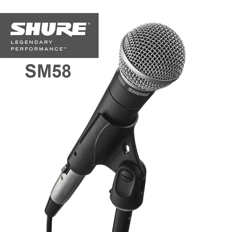 Профессиональный сценический микрофон Shure/ Sm58 для живого пения и записи, динамический, проводной микрофон конференц