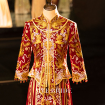 Mantingfang (in the painting) Velvet Xiuhe clothing 2021 new bride Chinese wedding dress wedding dress women