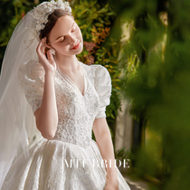 Man Tingfang (Princess) 2021 New Bride Court style French advanced sense lace tailing winter main wedding dress